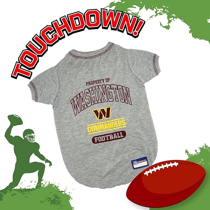 Pets First PET Shirt for Dogs & Cats - NFL Washington Commanders Dog T-Shirt, X-Large. - Cutest Pet Tee Shirt for The Real Sporty Pup! (WAC-4014-XL) (Pack of 2)