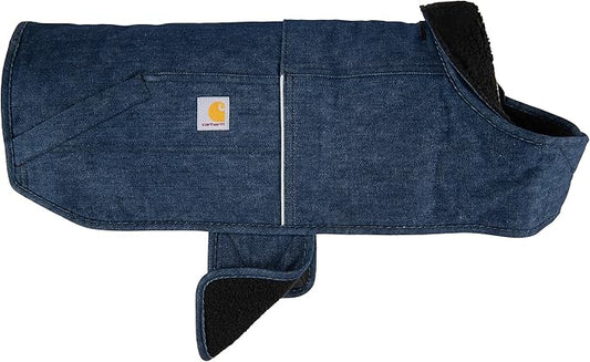 Carhartt Firm Duck Dog Chore Coat, Insulated Weather Resistant Jacket for Cold and Windy Conditions, Denim, Medium