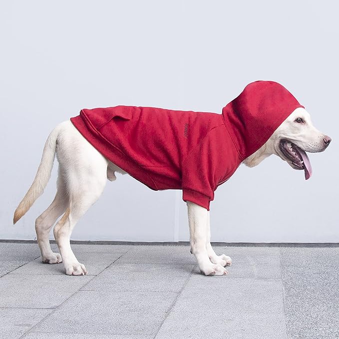 Extra Large Dog Clothes Hoodies Zip Up Sweaters for Big Dogs Alaskan Golden Retriever Red 6XL