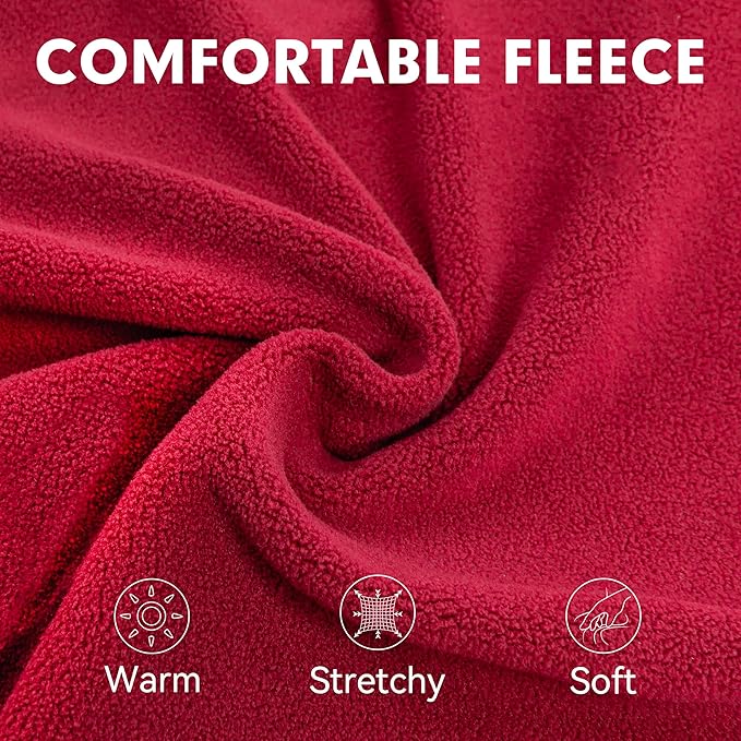 cyeollo Fleece Dog Sweater, Turtleneck Dog Sweatshirt Stretchy Pullover Fleece Vest Warm Winter Fall Clothes for Small Dogs Boy Girl Pet Apparel, Red M