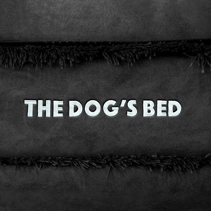 The Dog’s Bed Orthopedic Headrest Dog Bed XXL Black Plush, Memory Foam, Pain Relief for Arthritis, Hip & Elbow Dysplasia, Post Surgery, Lameness, Waterproof Washable Cover