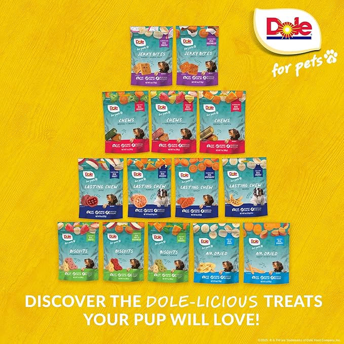 Dole Apple Flavor Dog Treats, Small Breed, 8oz, 10ct | Real Fruit, No Wheat, Corn, Soy, Artificial Flavors, Colors, or Preservatives