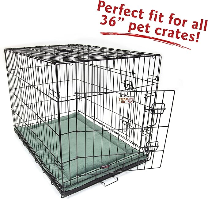 Majestic Pet Orthopedic Memory Foam Dog Crate Mat - Plush Pet Bed Pad for Crates & Kennels | USA Crafted | 36"x23" Villa Azure