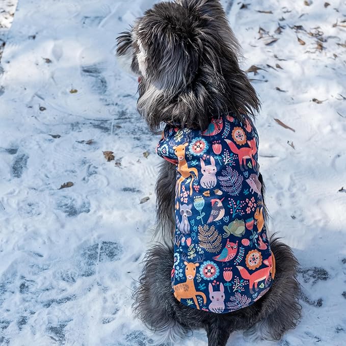 CuteBone Winter Jacket for Dogs - Reversible, Windproof & Waterproof, Thick & Soft, Adjustable, Small to Large Sizes, Cold Weather Coats with Leash Hole