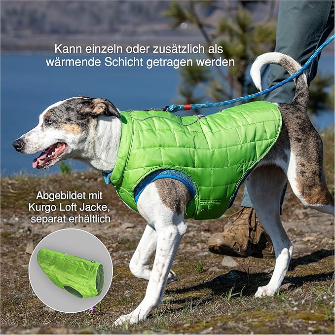 Kurgo Core Dog Sweater - Knit Dog Jacket with Fleece Lining, Zipper Opening for Harness, Adjustable Neck, Year-Round Sweater for Large Dogs (Orange, Large)