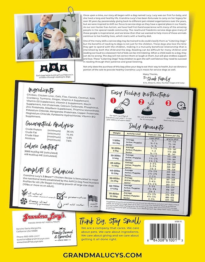 Grandma Lucy's 3 Bears Chicken Dog Food - 1lb