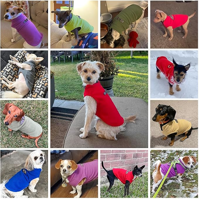 BEAUTYZOO Dog Fleece Vest Sweater Winter Jacket for Small and Medium Dogs with D-Ring Leash Cold Weather Coat Hoodie for XS S M Dogs Boy or Girls,Rose L