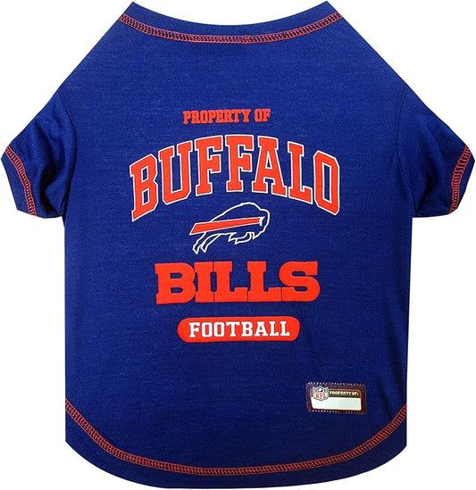 NFL Buffalo Bills Dog T-shirt Small. - Licensed Shirt for Pets Team Colored with Team Logos- Premium Stretchable Materials for the comfort of your Dog & Cat