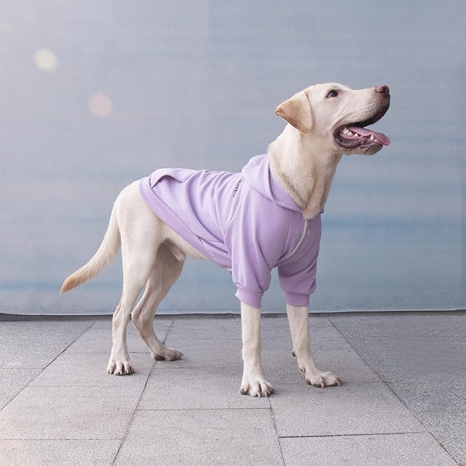 Extra Large Dog Clothes Hoodies Zip Up Sweaters for Big Dogs Labrador Border Collie Puppy Purple XL