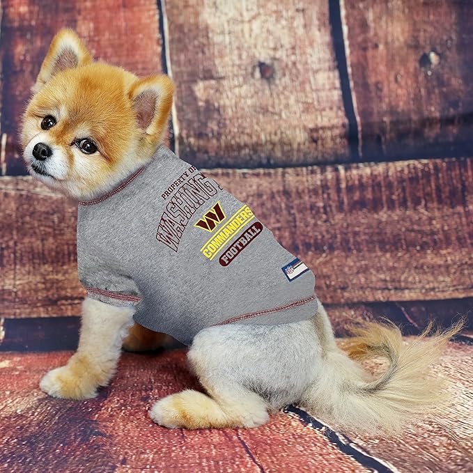 NFL Washington Commanders Dog T-Shirt Medium. - Licensed Shirt for Pets Team Colored with Team Logos- Premium Stretchable Materials for The Comfort of Your Dog & Cat