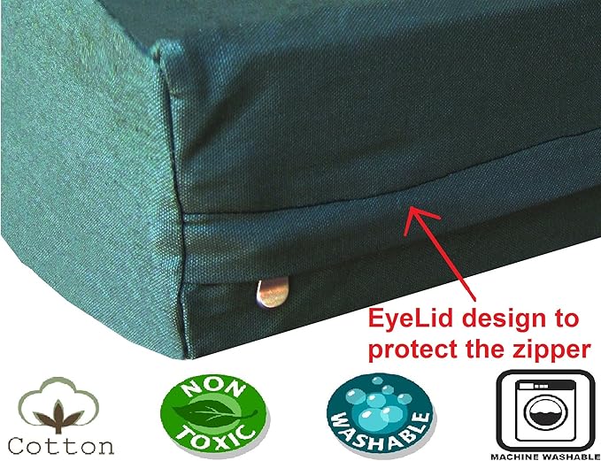 Dogbed4less Large Orthopedic Memory Foam Pet Bed with Durable Washable Canvas Cover, Waterproof Liner, and Extra Replacement Microsude Antislip Case, 41"X27"X4" Inches, Fits in 42X28 Size Crate.