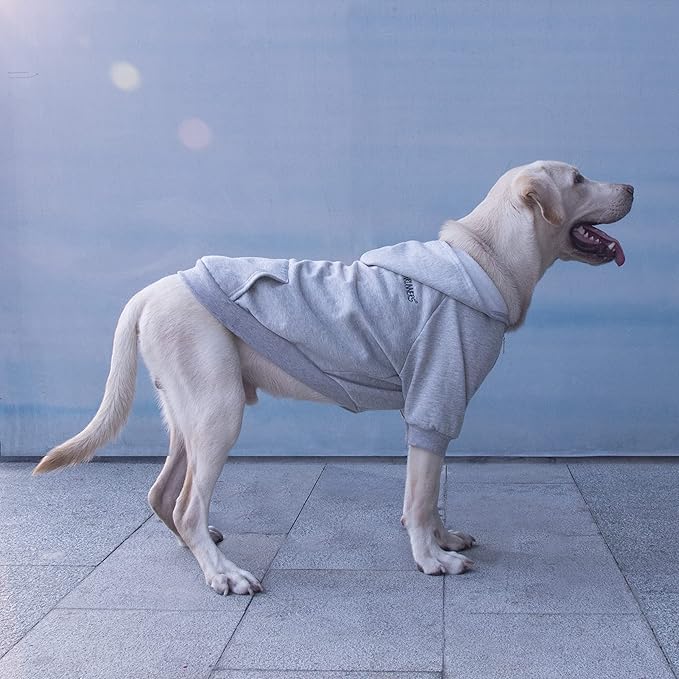 Extra Large Dog Clothes Hoodies Zip Up Sweaters for Big Dogs Alaskan Caucasian Sheepdog Grey 7XL