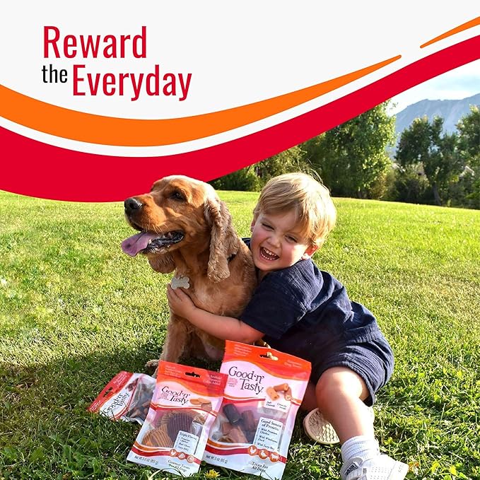 Good 'n' Tasty Triple Flavor Puree Mix-Ins Dog Food Topper Treats for All Dogs, 7 Count, Easy Single-Serve Portions, Added Protein with Chicken, Salmon and Duck