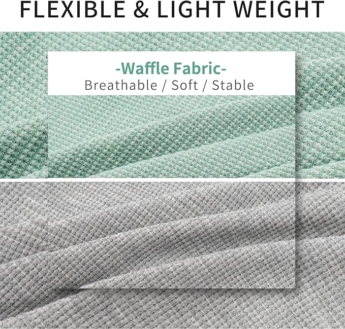 KYEESE 2Pack Dog Shirts Waffle for Small Dogs Stretchy Pet T-Shirts Lightweight Dog Tank Top Sleeveless Dogs Vest Breathable, Large, Green+Grey