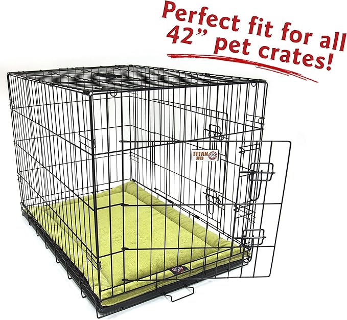 Majestic Pet Orthopedic Memory Foam Dog Crate Mat - Plush Pet Bed Pad for Crates & Kennels | USA Crafted | 42"x26" Villa Apple