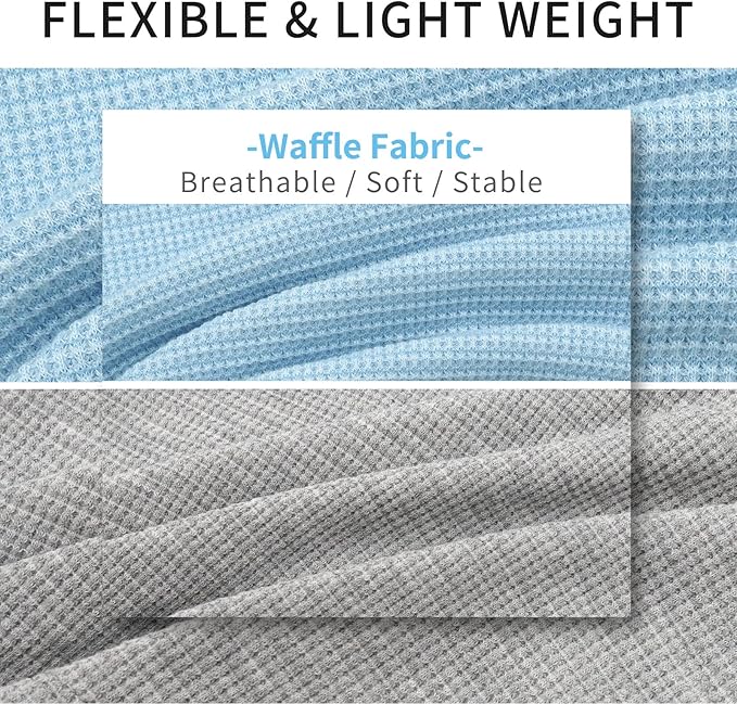 KYEESE 2Pack Dog Shirts Waffle for Small Dogs Stretchy Pet T-Shirts Lightweight Dog Tank Top Sleeveless Dogs Vest Breathable, Large, Blue+Grey