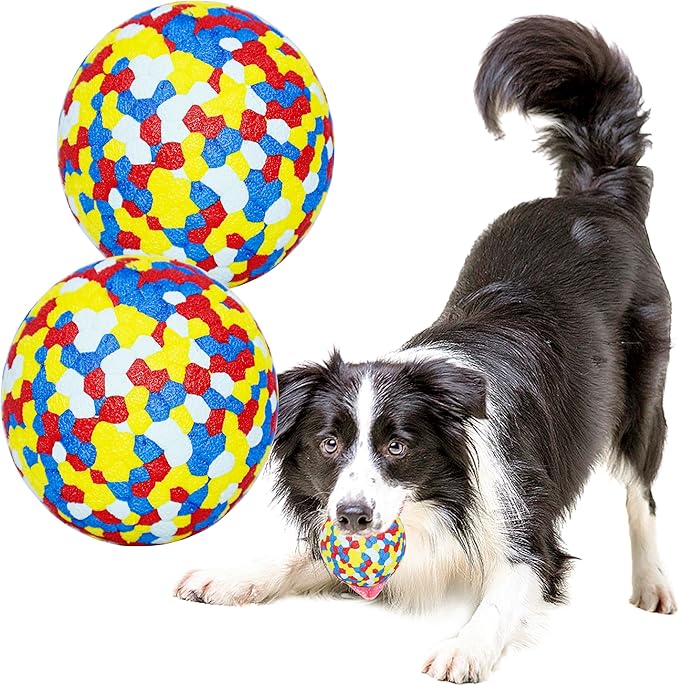 Dog Balls Toys for Aggressive Chewers, Indestructible Durable Bouncy Floating Balls for Dogs to Fetch, Durable Solid Rubber Ball for Training Dog(2 Pack)