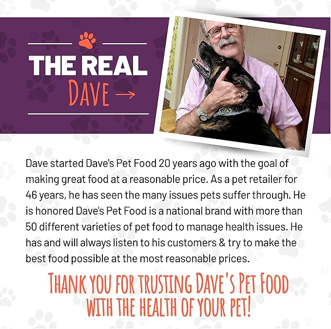 Dave's Pet Food Kidney Care Dog Food (Tuna Pate), New Recipe! Wet Renal Dog Food, Low Phosphorus, Renal Kidney Support, Vet Formulated, 13.2 oz, (12 Pack)