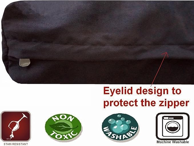 Dogbed4less Premium Head Rest Orthopedic Gel Memory Foam Pet Dog Bed for Extra Large Dog, Waterproof Liner and Espresso Suede Cover, Jumbo 55"X47"X4"