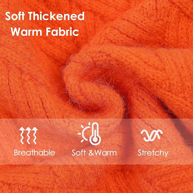 AOFITEE XL Dog Sweater, Dog Sweater Large Size Dogs, Large Dogs Sweaters for Female Male, Turtleneck Thick Warm Knitted Winter Fall Pet Sweatshirt, Solid Pet Halloween Costume (Orange, XLarge)