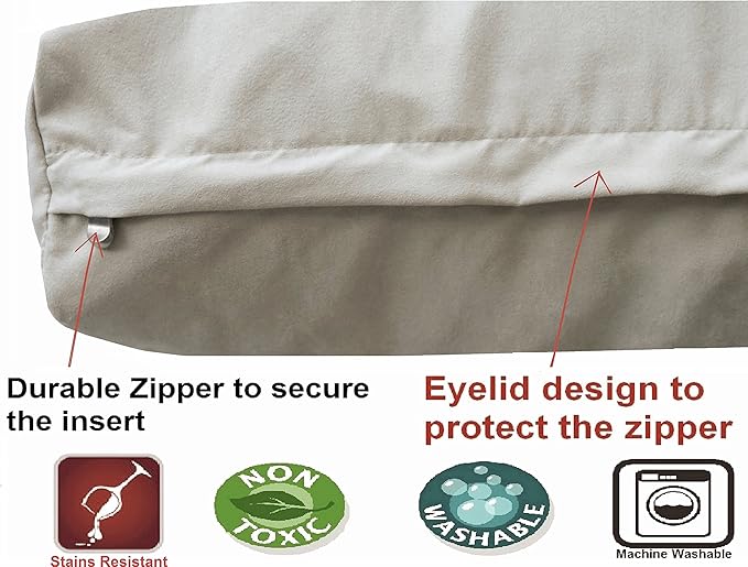 Dogbed4less Extra Large True Orthopedic Memory Foam Dog Bed, Waterproof Liner and Microsuede Khaki External Cover, Gel Cooling 40X35X4 Pad
