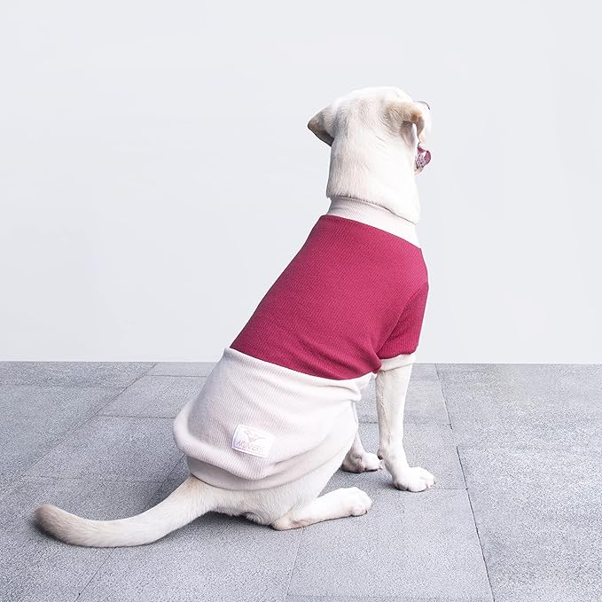 Extra Large Dog Sweaters Warm Clothes Pullover Sweatshirts for Labrador Rottweiler Great Dane, Dark Red Beige, 6X-Large