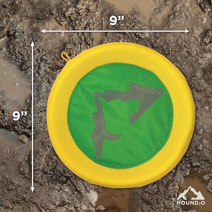 Playology Hound2O Dog Toys | Reflective Flyer Toy Frisbee for Dogs | Green Outdoor Toy - Easy to Clean and Made from Non Toxic Materials