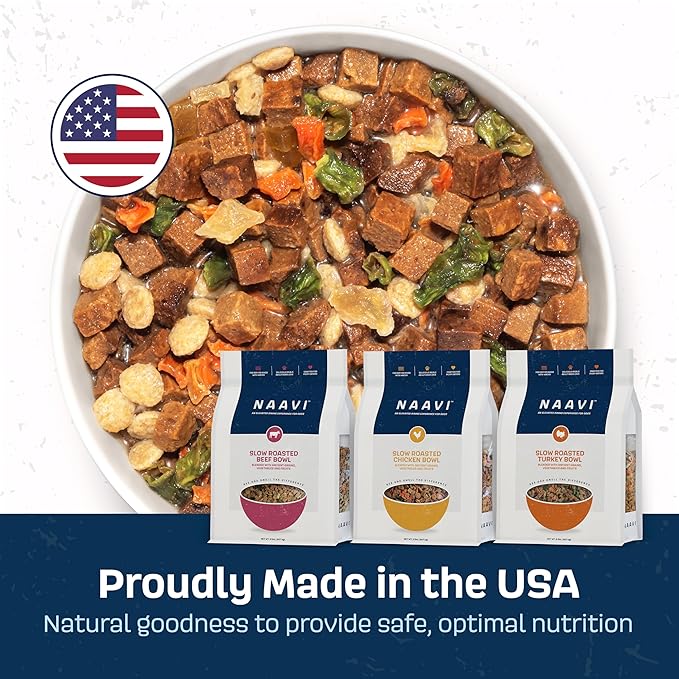 Natural Dog Food - Slow-Roasted Beef Bowl with Ancient Grains, Vegetables & Fruits - Ideal Wet/Dry Meal or Premium Dog Food Toppers for Picky Eaters (2 lbs)