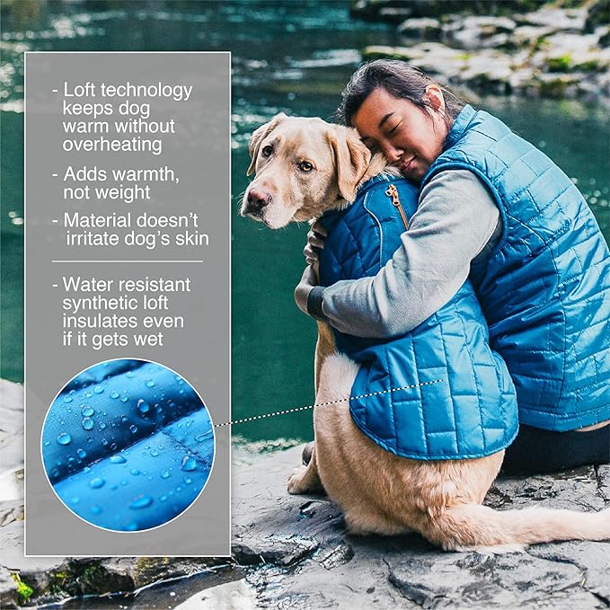 Kurgo Loft Dog Jacket - Reversible Cozy Coat for Outdoor Adventures - Water Resistant - Athletic Fit - Machine Washable Fabric - Reflective Dog Gear - Large - Lava Lamp