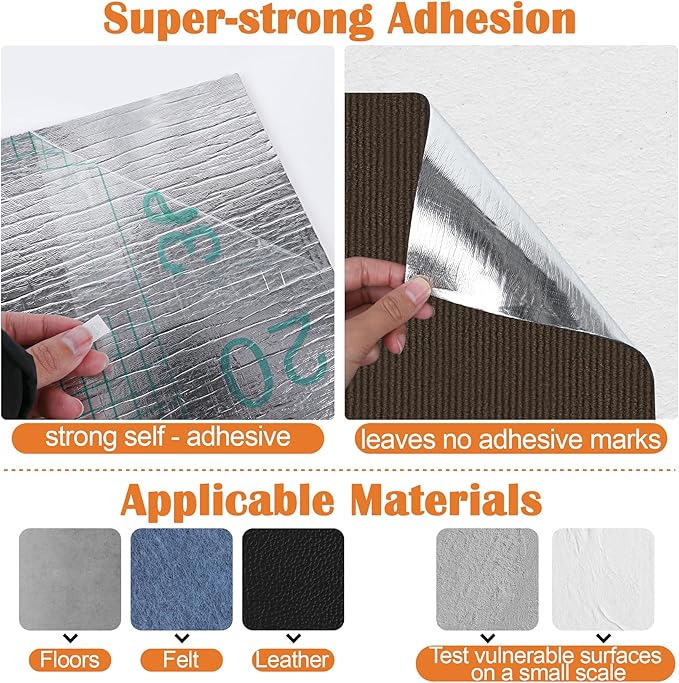 Cat Scratch Furniture Protector - 100" x 17" Trimmable Self-Adhesive Cats Claws Scratch Pads, DIY Cat Climbing Couch Protector for Scratch Post Cat Tree Replacement Indoor (Brown)