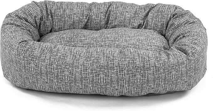 Majestic Pet 40 Inch Round Bagel Calming Dog Bed - Washable, Cozy Soft with Spine Support, Fluffy Donut Dog Bed 40x29x9 (Inch) - Lt. Black