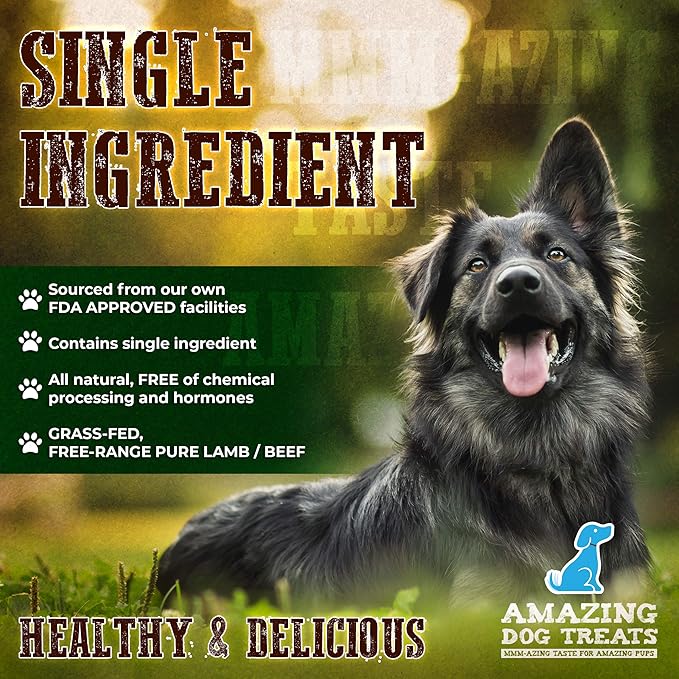 Amazing Dog Treats - Beef Cheek Strips Premium Dog Chew (6 Inch - 12 Pack) - NO Odor - Thick Cut - Rawhide Alternative - Beef Cheek Slice Chip Sticks - No Dyes, Chemicals, or Preservatives