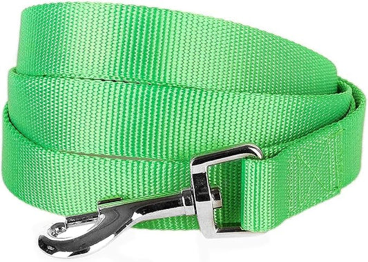 Blueberry Pet Essentials Neon Green Dog Leash for Small -5' * 5/8" Dogs | Heavy Duty Nylon Lead | Lightweight Puppy & Cat Leash for Walking & Training