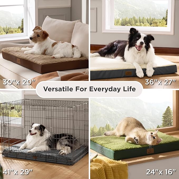 Bedsure Giant Dog Bed for Jumbo Dogs - 54" x 44" Flat Pet Beds with Removable Washable Cover, Orthopedic Egg Crate Foam Mat for Pet Up to 150 lbs, Not for Crate