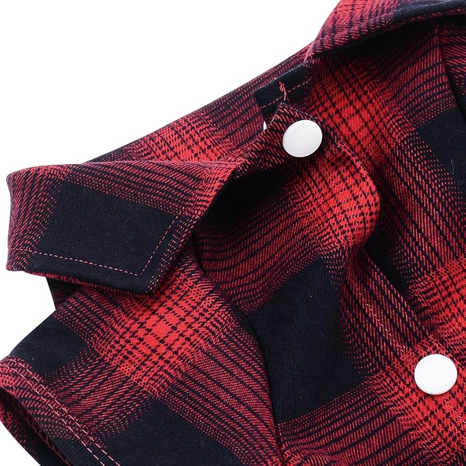 Koneseve Dog Shirt, Pet Plaid Clothes Shirt T-Shirt, Sweater Bottoming Shirt for Small Dog Cat Puppy Grid Adorable Wearing Stylish Cozy Halloween,Christmas Costumes (Red;XL/Extra Large)