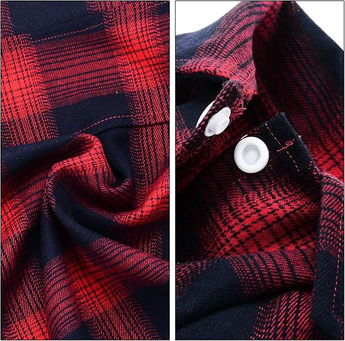 Koneseve Dog Shirt, Pet Plaid Clothes Shirt T-Shirt, Sweater Bottoming Shirt for Small Dog Cat Puppy Grid Adorable Wearing Stylish Cozy Halloween,Christmas Costumes (Red;XL/Extra Large)