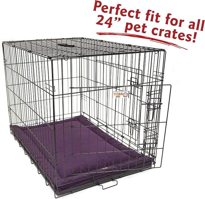Majestic Pet Orthopedic Memory Foam Dog Crate Mat - Plush Pet Bed Pad for Crates & Kennels | USA Crafted | 24"x18" Villa Aubergine