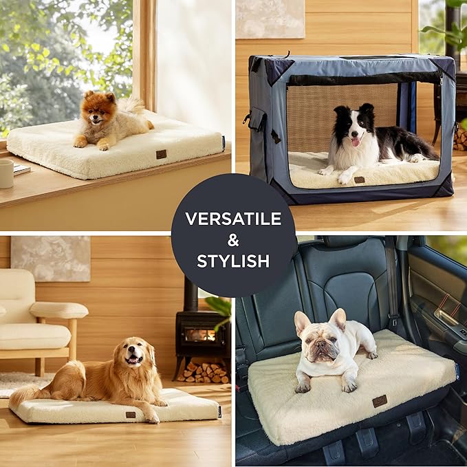 Bedsure Self Warming Dog Beds Large Sized Dog - Extra-Large Puppy Bed with Removable Washable Cover, Orthopedic Egg Crate Foam Pet Mat, Suitable for Pet Up to 100 lbs