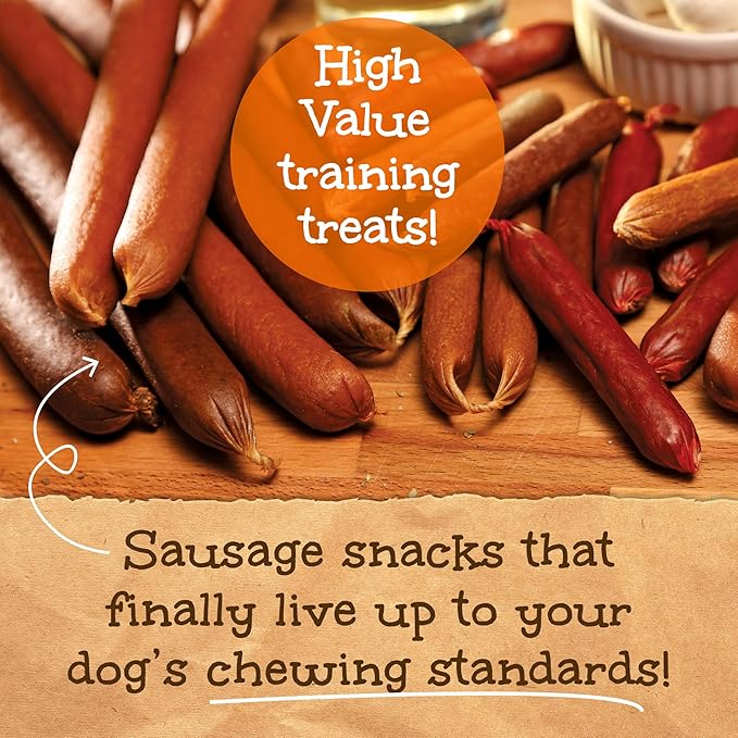 Happy Howie's Sausage Treats - Healthy Dog Treats, Flavorful Slow Cooked Beef, Natural Ingredients, Chewy Dog Treat, Hormone Free - Beef, (Pack of 1)