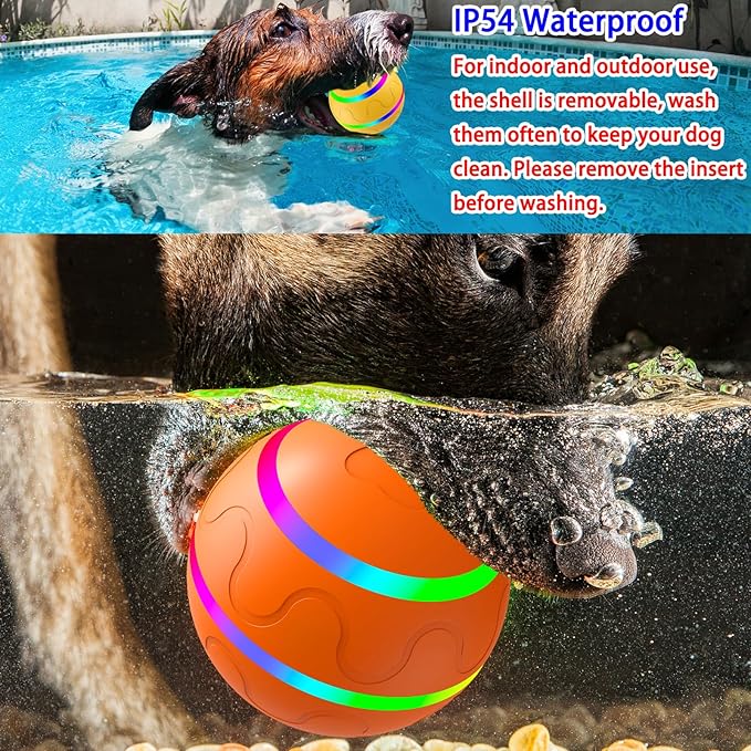 Shaky Ball Toy for Dogs, Large Pet Bounce, Jumping Ball Dog Toy, Automatic Activation Sports Rolling, 2025 New Big Pet Moving Balls (Yellow, Smart)