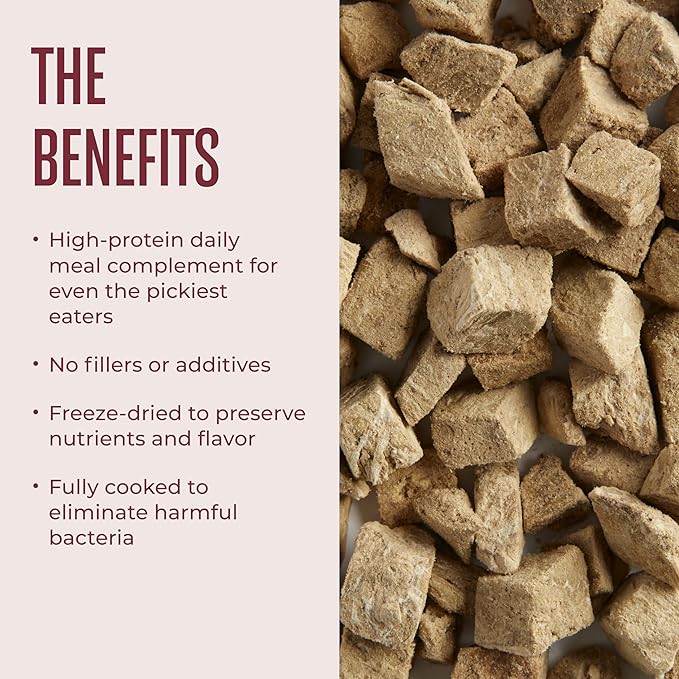 WagWell Beef Liver Freeze-Dried Topper - Grain Free, High Protein Daily Meal Complement for Dogs Made in The USA - Human Grade, Minimally Processed - Pack of 2