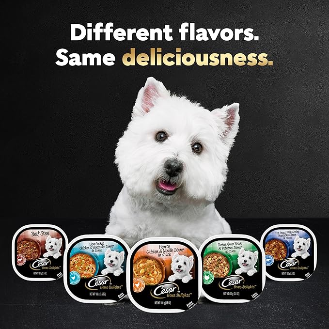 Cesar Wet Dog Food Home Delights & Classic Loaf in Sauce, Variety Pack, 3.5 oz. (36 Count, Pack of 1)