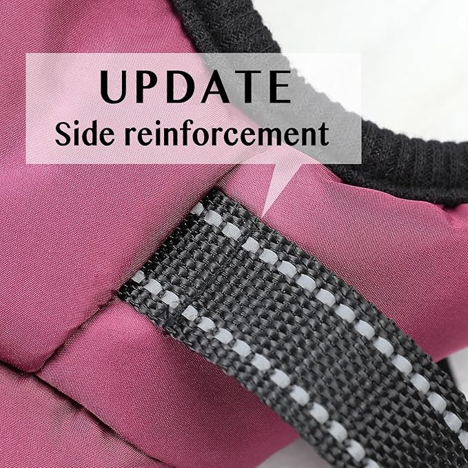 Aiboria Dog Coat for Winter Waterproof Dogs Jackets Windproof Fleece Small Dog Vest Harness Winter Padded Pet Black M