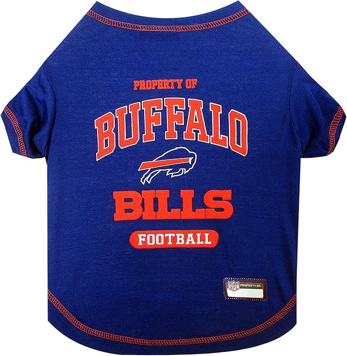 NFL Buffalo Bills Dog T-shirt Medium. - Licensed Shirt for Pets Team Colored with Team Logos- Premium Stretchable Materials for the comfort of your Dog & Cat