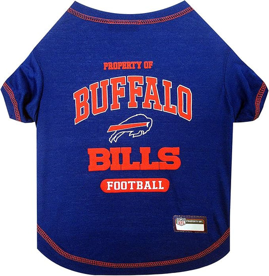 NFL Buffalo Bills Dog T-shirt Medium. - Licensed Shirt for Pets Team Colored with Team Logos- Premium Stretchable Materials for the comfort of your Dog & Cat