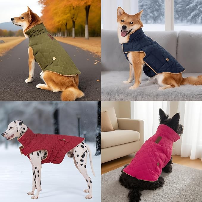 Dog Coat, Warm Windproof Dog Coats for Large Dogs Boy, Waterproof Pet Winter Jacket, Cold Weather Clothes Dogs Snowsuit with Leash Hole, Red XXX-Large