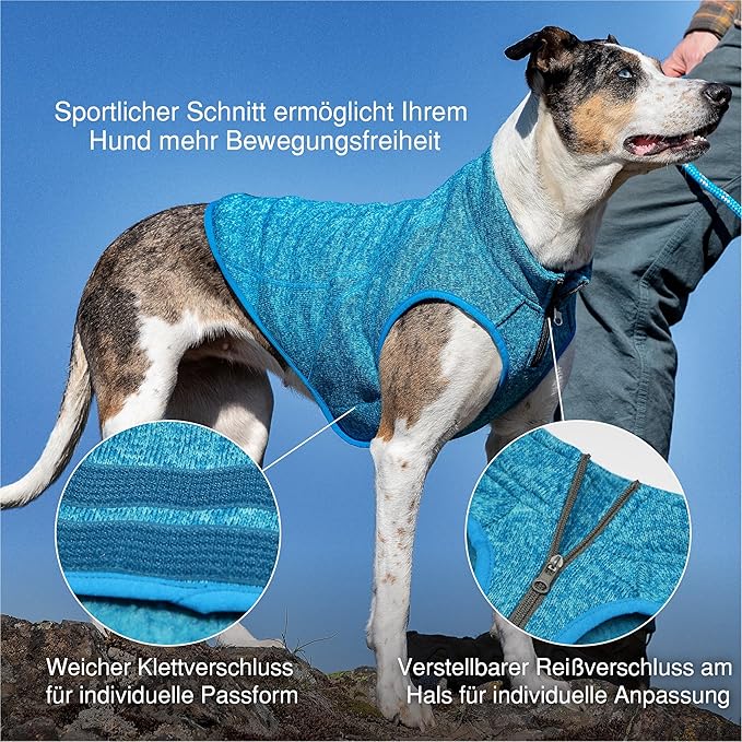 Kurgo Core Sweater - Cold Weather Dog Outfit - Cozy Knit Fleece Layer - Adjustable Neck Dogwear - Reflective Accents - Machine Washable Gear - Heather Violet - Medium
