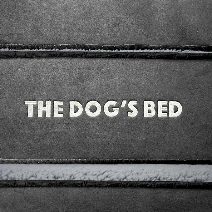 The Dog’s Bed, Orthopedic Standard Foam Waterproof Dog Bed with Standard Support, Medium Grey Plush, Waterproof, Supportive Dog Bed with Replaceable Covers, Veterinary Approved