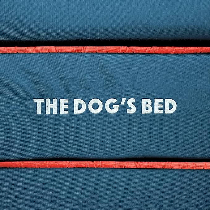 The Dog's Bed Replacement Outer Cover ONLY (Outer Cover ONLY - NO Bed, NO Waterproof Inner) for The Dog's Bed, Washable Oxford Fabric, Large (Blue with Red Piping UK Flag Embroidery & Centre Flag)